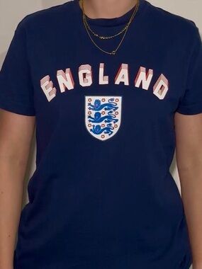 Primark England Three Lions National Football Graphic Tee Blue Size XL